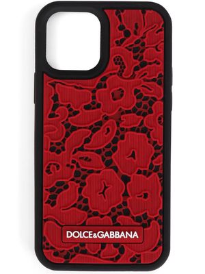 Dolce & Gabbana lace-effect iPhone 12 Pro case - Red