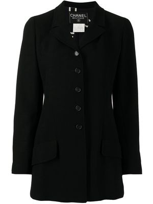 Chanel Pre-Owned 1997 CC buttons single-breasted coat - Black