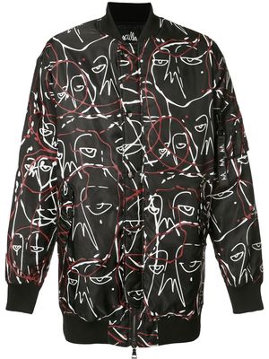 Haculla abstract print bomber jacket - Black