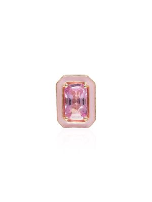 Alison Lou 14kt yellow gold sapphire stud earring - PINK- GOLD