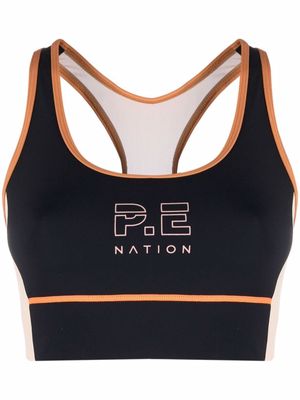 P.E Nation logo-print sports bra - Black
