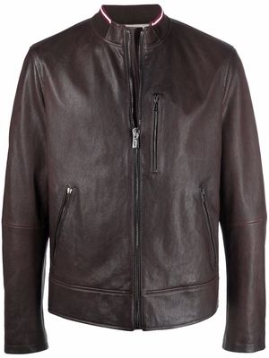 Bally zipped-up leather jacket - Brown