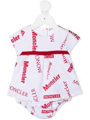 Moncler Enfant all-over logo print bodysuit - White