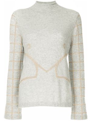 Onefifteen embroidered knit sweater - Grey