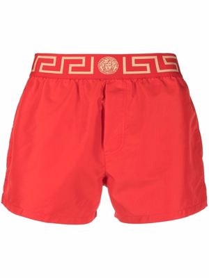 Versace Greca logo swim shorts - Red