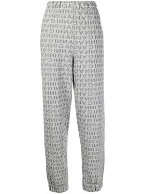 GANNI jacquard logo track trousers - Grey