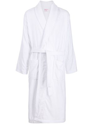 Derek Rose tie-fastening robe - White