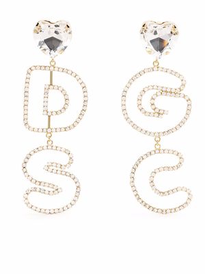 Gcds Heart Logo crystal-embellished earrings - Neutrals