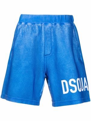 Dsquared2 logo-print track shorts - Blue