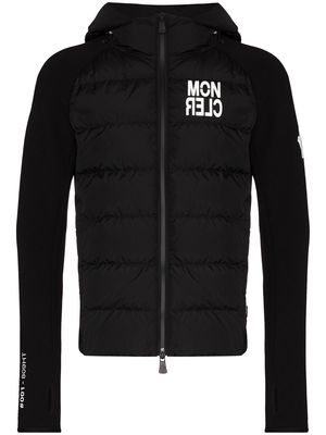 Moncler Grenoble logo-print panelled ski jacket - Black