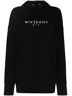 Givenchy logo-print drop-shoulder hoodie - Black