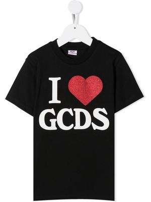 Gcds Kids logo-print T-shirt - Black