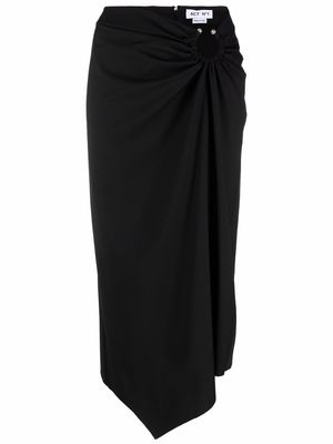 Act N°1 draped asymmetric skirt - Black
