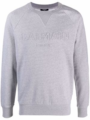 Balmain raised-logo sweatshirt - Grey