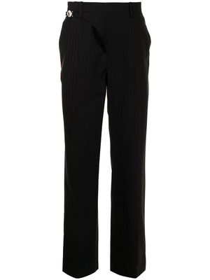 Marine Serre pinstripe wrapped trousers - Black
