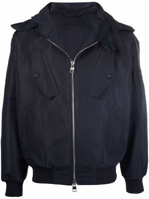 Alexander McQueen hooded bomber jacket - Blue