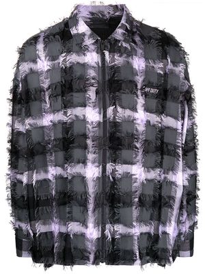 Off Duty Anders frayed-detail plaid shirt - Black