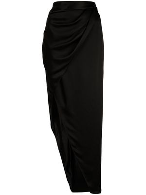 Michelle Mason wrap-effect silk charmeuse skirt - Black