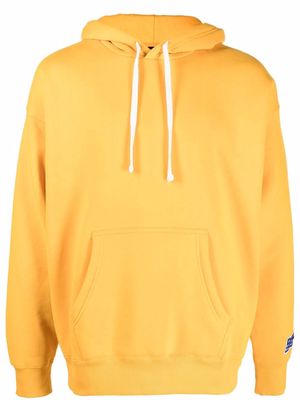 Diesel logo-patch cotton hoodie - Yellow