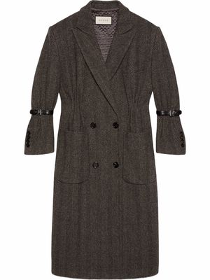 Gucci Herringbone wool coat - Grey