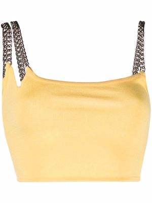 CONCEPTO chained-shoulder strap cropped tank - Yellow