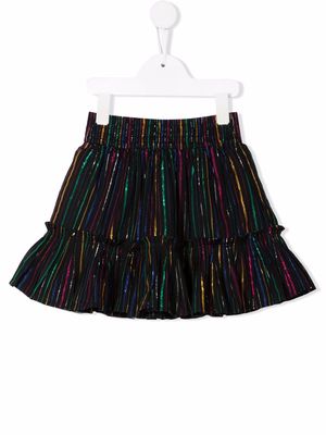 Stella McCartney Kids rainbow lurex striped skirt - Black