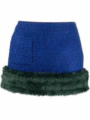Saint Laurent bouclé tweed mini skirt - Blue
