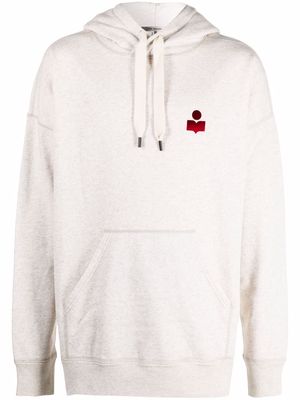 Isabel Marant logo-print drawstring hoodie - Neutrals