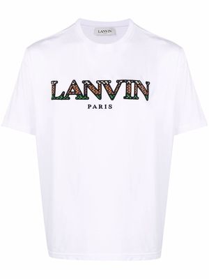 LANVIN logo-embroidered short-sleeve T-shirt - White