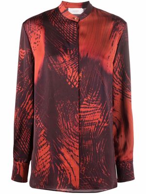 Agnona graphic-print silk shirt - Red