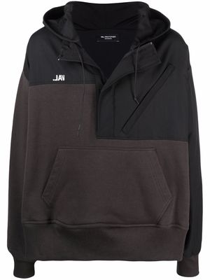 VAL KRISTOPHER half-zip two-tone hoodie - Black