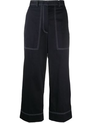 Thom Browne stitching-detail cropped trousers - Blue