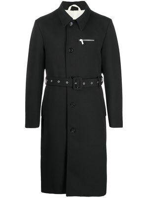 Raf Simons belted mid-length coat - Blue