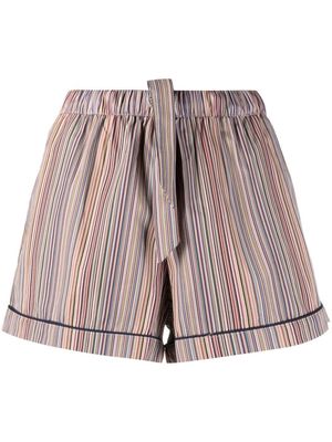 PS Paul Smith stripe-print drawstring-waist shorts - Red