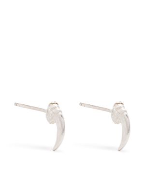 Claire English Small Scrimshaw stud earrings - Silver