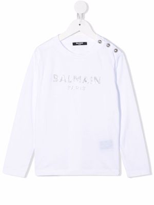 Balmain Kids logo-embellished sweatshirt - White
