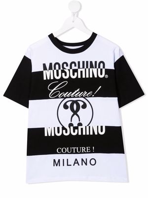 Moschino Kids graphic-print cotton T-Shirt - Black
