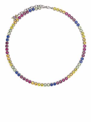 Amina Muaddi tennis rainbow necklace - Silver