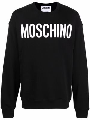 Moschino logo-print cotton sweater - Black