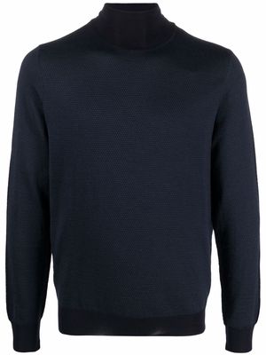 Corneliani funnel neck knitted jumper - Blue