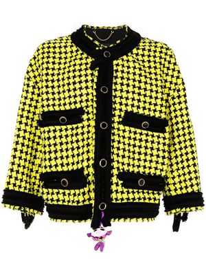 COOL T.M houndstooth-print tweed jacket - Yellow