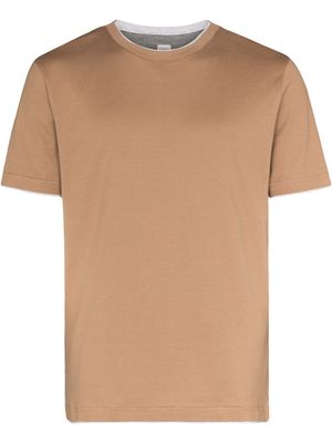 Eleventy layered-effect crew neck T-shirt - Neutrals