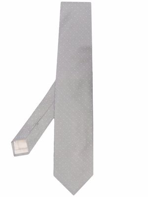 D4.0 textured silk tie - Grey