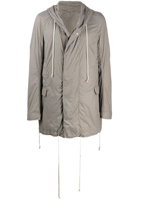 Rick Owens DRKSHDW hooded midi raincoat - Grey
