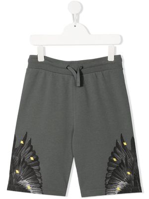 Marcelo Burlon County Of Milan Kids graphic-print jogger shorts - Grey