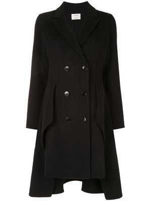Onefifteen high-low hem coat - Black