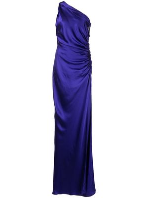 Michelle Mason Asym gatherered gown - Purple