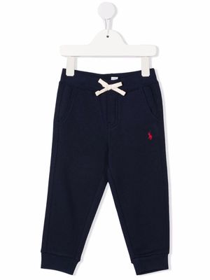 Ralph Lauren Kids embroidered-pony trousers - Blue