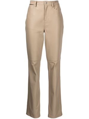 Proenza Schouler White Label straight-leg leather trousers - Neutrals