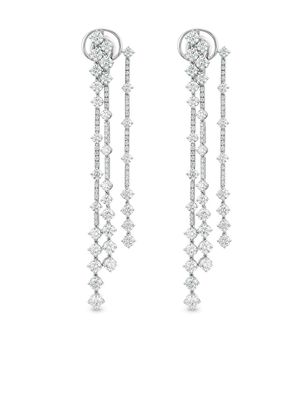 De Beers Jewellers 18kt white gold diamond Arpeggia three line earrings - Silver